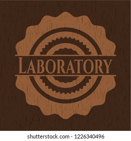 Laboratory wood emblem. Vintage.