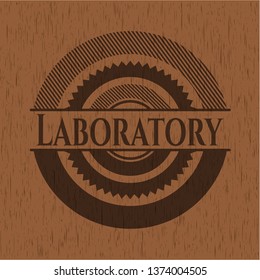 Laboratory wood icon or emblem