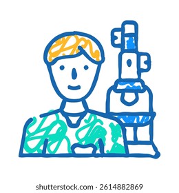 laboratory worker doodle icon sketch vector. laboratory worker sign. isolated symbol illustration