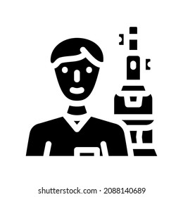 laboratory worker glyph icon vector. laboratory worker sign. isolated contour symbol black illustration