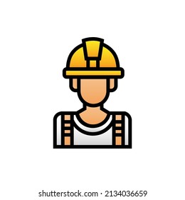 Laborer With Filled Line With Vector Illustration 