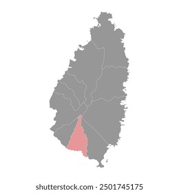 Laborie district map, administrative division of Saint Lucia. Vector illustration.