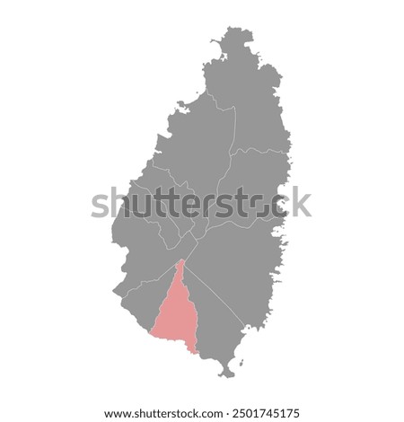 Laborie district map, administrative division of Saint Lucia. Vector illustration.
