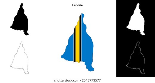 Laborie district outline map set