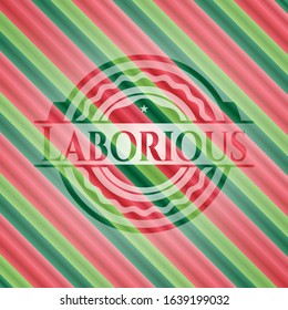 Laborious christmas style emblem. Vector Illustration. Detailed.