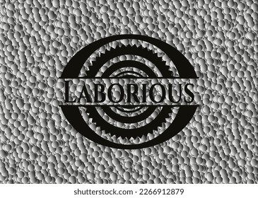 Laborious dark icon or emblem with bubbles background. Vector Illustration. Detailed. 