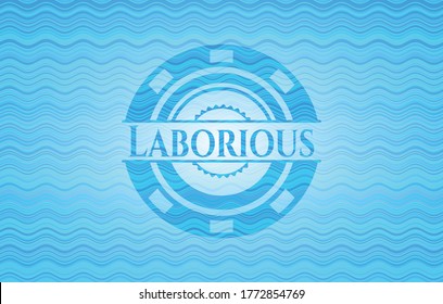 Laborious water representation emblem background. Vector Illustration. Detailed. 