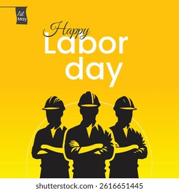 Labors day Poster design with labors standind a minimal and modern social media post design 