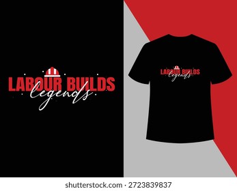 Tipografía atrevida pesada que expresa poder, legado y orgullo en el éxito impulsado por la mano de obra, ropa de orgullo laboral, diseño de tipografía fuerte, cita de legado de trabajo, camiseta de estilo industrial, motivación de la fuerza laboral.