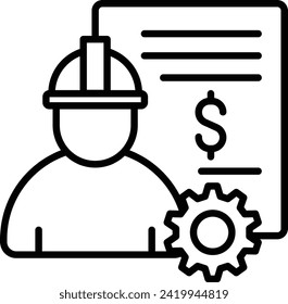 labour cost icon vector business cost sign