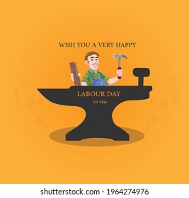 Labour day 1st May Vector  wallpaper image "International workers day"