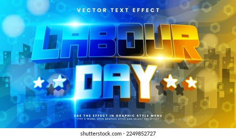Labour day 3d editable text effect suitable for labour day event.