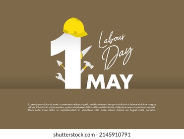Afiche de la pancarta del Día del Trabajo el 1 de mayo.