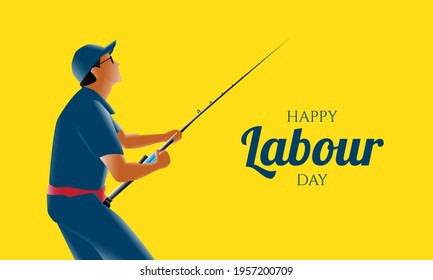 Labour Day Background Design. Banner, Poster, Greeting Card. Vector Illustration.