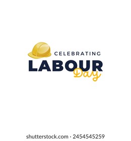 labour Day Banner With Safety Helmet Illustration Concept. International Labour Day, May 1st. 