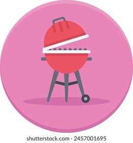 Labour Day BBQ Grill Party concept, Backyard Hot Plate with Long Shadow vector icon design, Labor Day Symbol, 1st of May Sign,  International Workers Day stock illustration