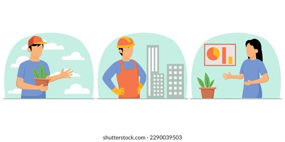 Labour Day Bundle Flat Illustration