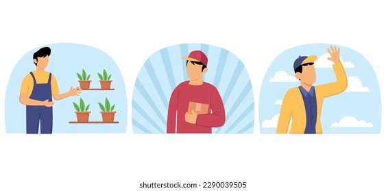 Ilustración plana del paquete del día del trabajo
