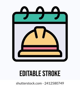 Labour Day Calendar Vector Icon. Labor Day Vector Icon.
