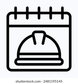 Labour Day Calendar Vector Icon. Labor Day Vector Icon. Lineal Vector Icon.