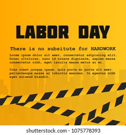 Labour day card with creative design and yellow background