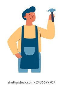 labour day carpenter man illustration design