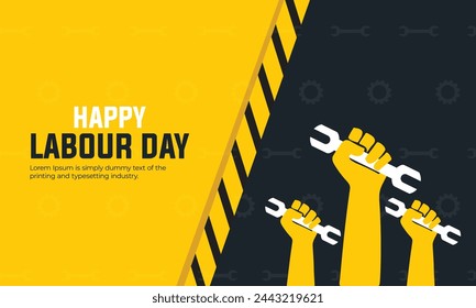 Labour Day celebration background with tools in flat style