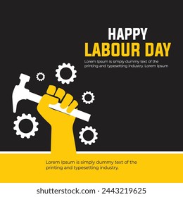 Labour Day celebration background with tools in flat style