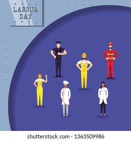 labour day celebration with group of professionals