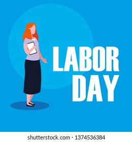 labour day celebration with teacher woman