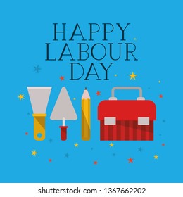 labour day celebration with tool box