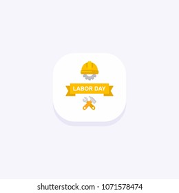 Labour day color icon with light background vector 