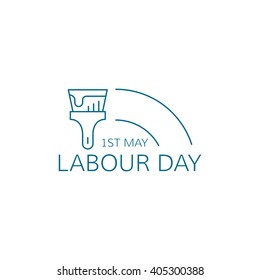 Labour day concept. Paint brush on white background. Vector illustration. EPS 8. 