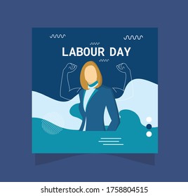 labour day doodle premium vector colorfull drawing strong women