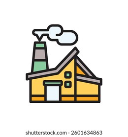 Labour Day Factory Icon Vector Illustration
