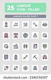 Labour Day Filled Icon Style Design