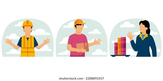 Diseño de paquete plano para el Día del Trabajo