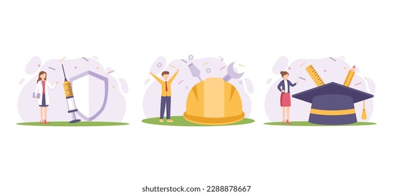 Labour Day Flat Bundle Illustration