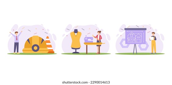 Illustration zum Arbeitstag-Flat-Paket