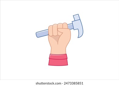 Labour Day Flat Sticker Design