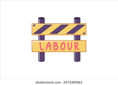 Labor Day Flat Sticker Design
