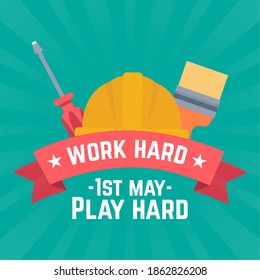 Labour day green picture work hard - Vector