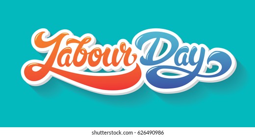 Labour Day greeting hand drawn lettering vector illustration. 1st May Workers Day.