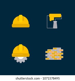 Labour day icon with dark background with blue theme icons set 