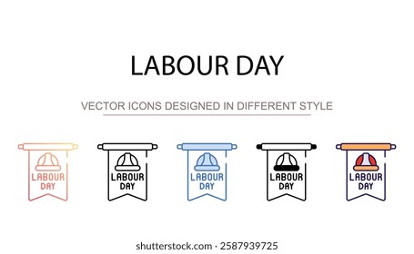 Labour Day icon design with white background stock illustration