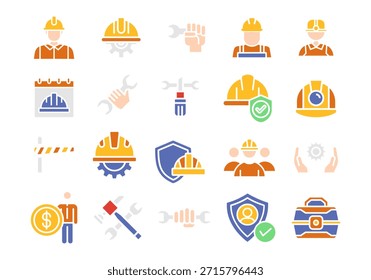 Labour Day Icon Element Set