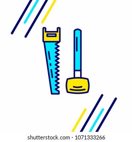 Labour day icon with light background with yellow and blue theme