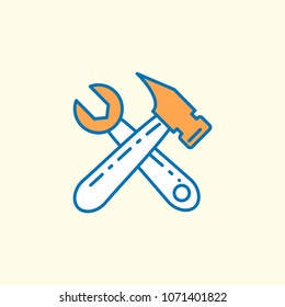 Labour day icon with light background with orange theme icon