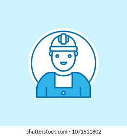 Labour day icon with light background with blue theme icon
