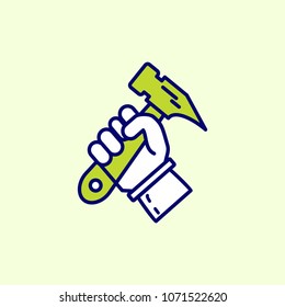Labour day icon with light background with green theme icon